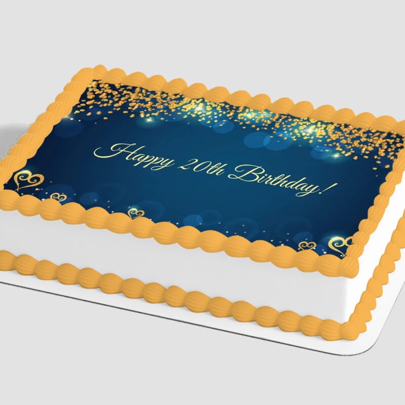 Happy 20th Birthday Edible Image® by PhotoCake® Frame