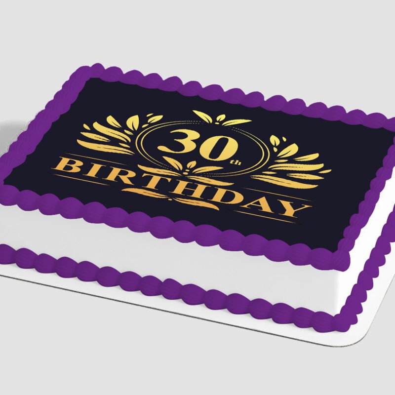 Happy 30th Birthday Edible Image® by PhotoCake® Frame