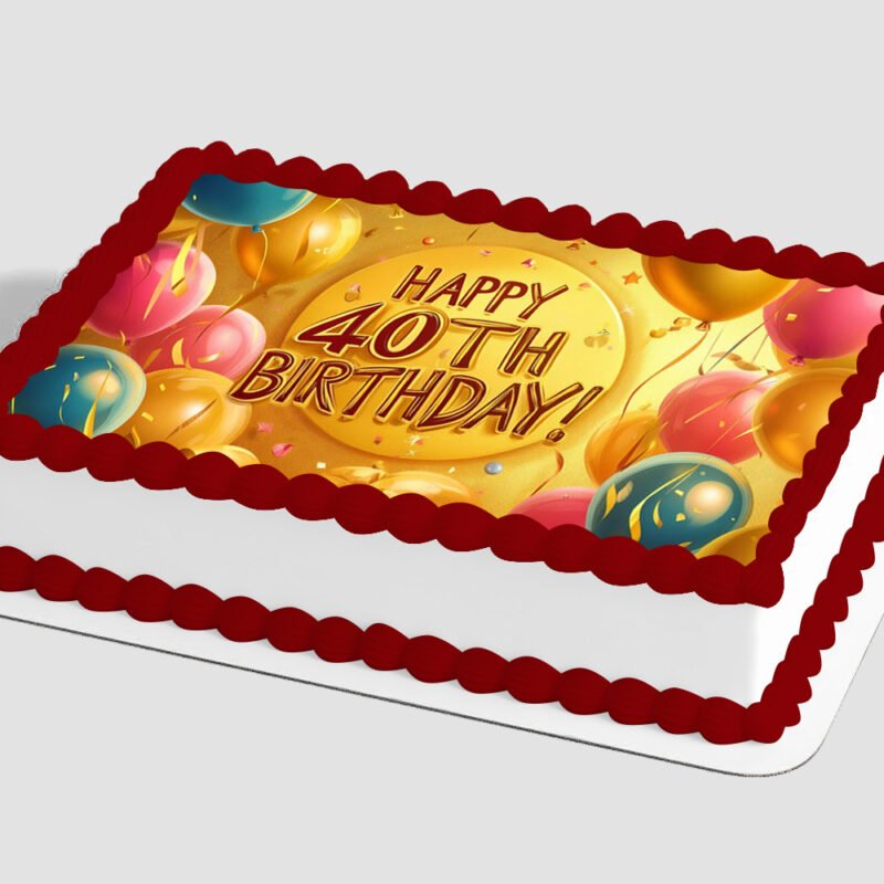Happy 40th Birthday Edible Image® by PhotoCake® Frame