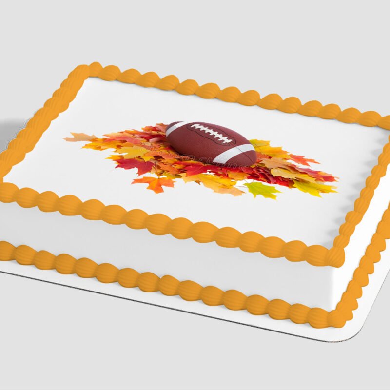 Autumn Leaves & Football Please Edible Image® by PhotoCake®
