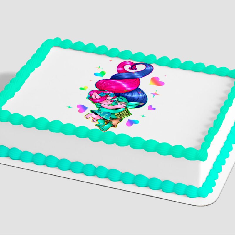 DreamWorks Trolls Sparkle Hearts Edible Image® by PhotoCake®