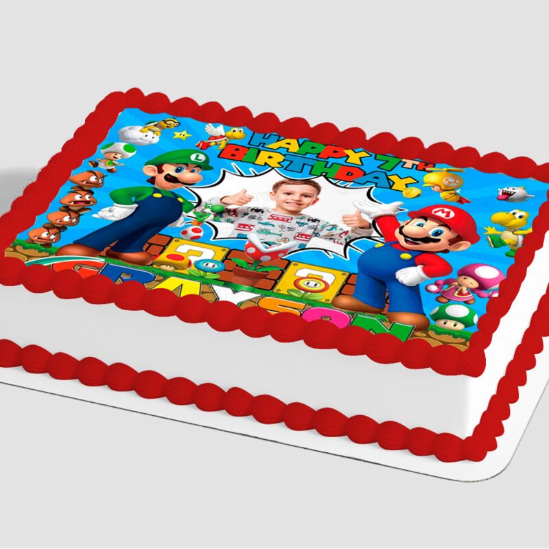 Super Mario™ Here We Go! Edible Image® by PhotoCake® Frame