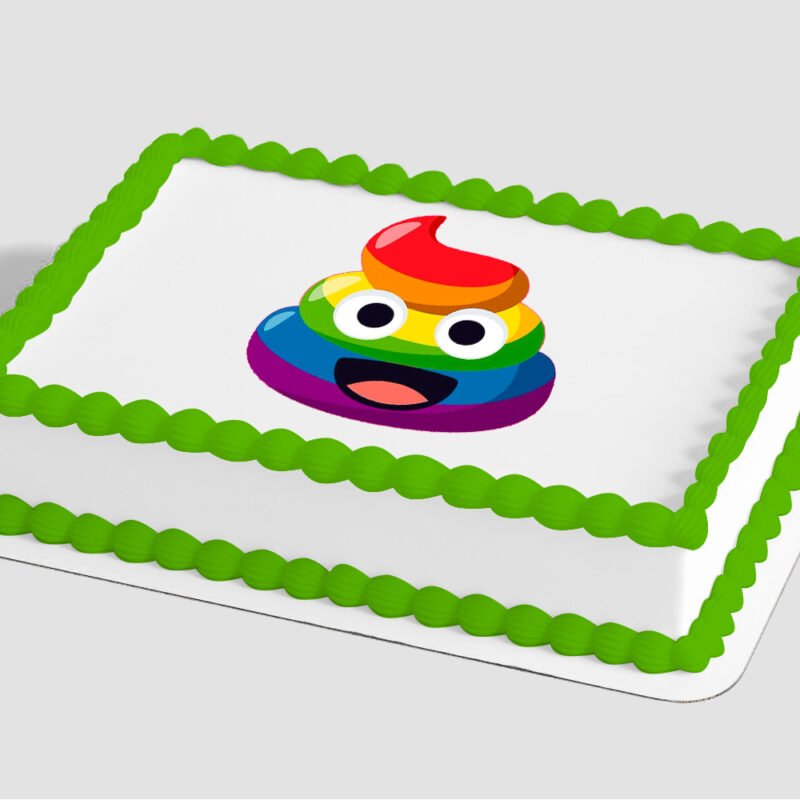 emoji™ Rainbow Love Poo Edible Image® by PhotoCake®