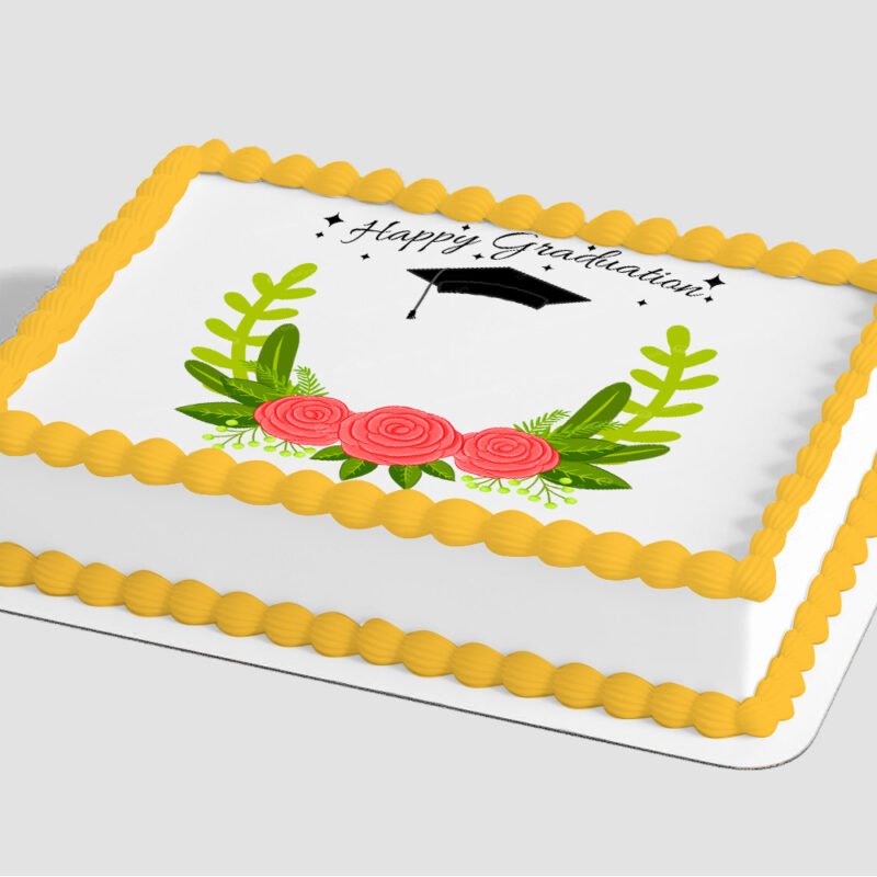 Felicitaciones por tu Graduación Floral Edible Image® by PhotoCake® Frame