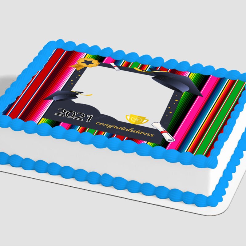 Felicitaciones por tu Graduación Sarape Edible Image® by PhotoCake® Frame