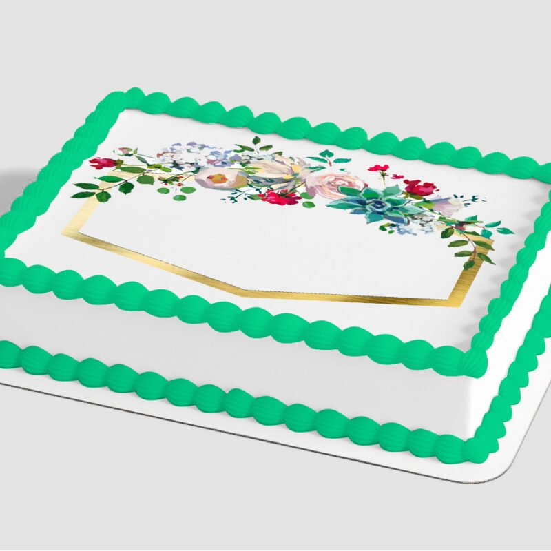 Floral Geometric Edible Image® by PhotoCake® Frame