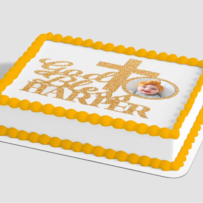 God Bless Cross Edible Image® by PhotoCake® Frame