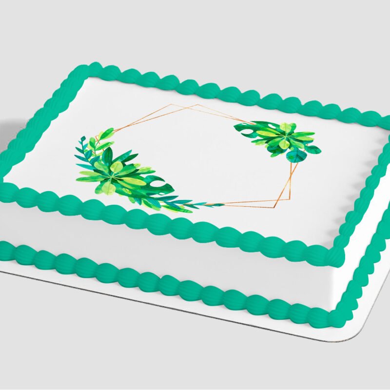 Leaves Geometric Edible Image® by PhotoCake® Frame